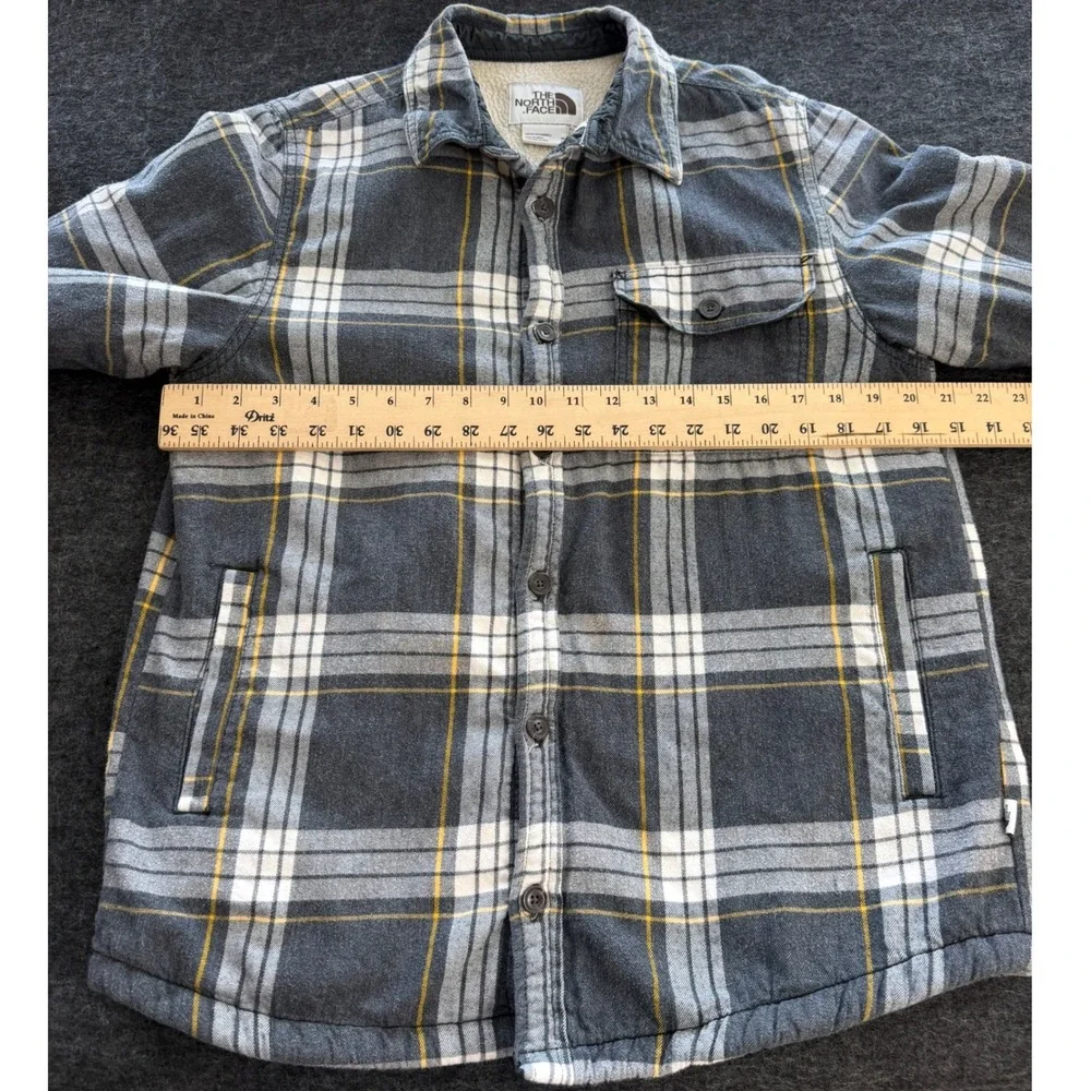 The North Face Campshire Shirt Jacket Mens Medium Plaid Flannel Sherpa Shacket